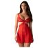 Obsessive Cupide Desir - nuisette dentelle transparente (rouge) - L/XL