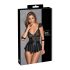 Cottelli Bondage - robe en dentelle avec menottes (noir)