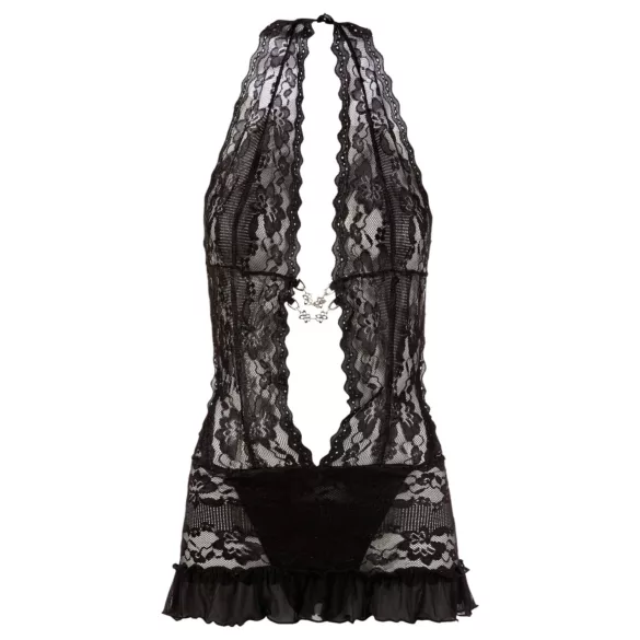 Cottelli - Robe mini en dentelle à tour de cou - noir - L