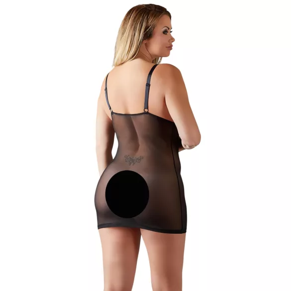 Cottelli - nuisette grande taille transparente en dentelle - noir - 2XL