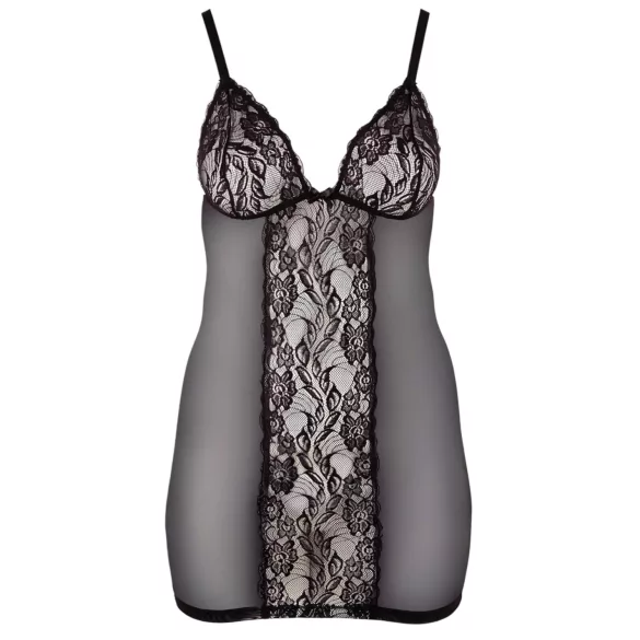 Cottelli - nuisette grande taille transparente en dentelle - noir - 2XL
