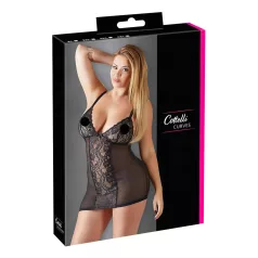   Cottelli - nuisette grande taille transparente en dentelle - noir - 3XL