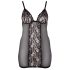 Cottelli - Nuisette transparente en dentelle grande taille (noire) - 4XL