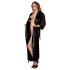 Peignoir en satin noir Cottelli - 2XL/3XL