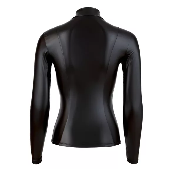 Cottelli - top femme manches longues brillant - noir