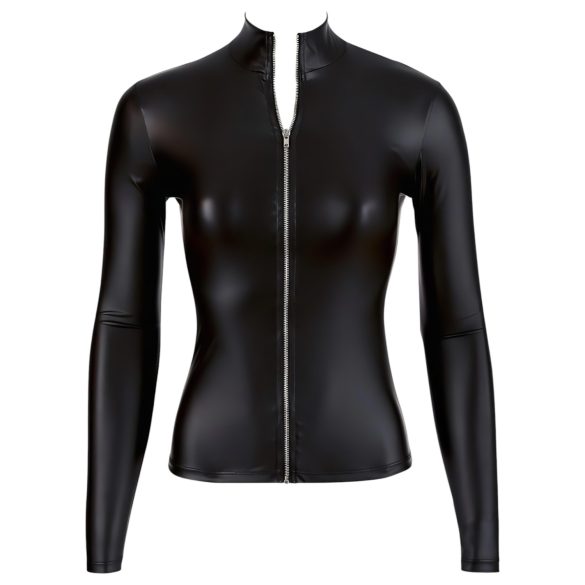Cottelli - top femme manches longues brillant - noir - XL