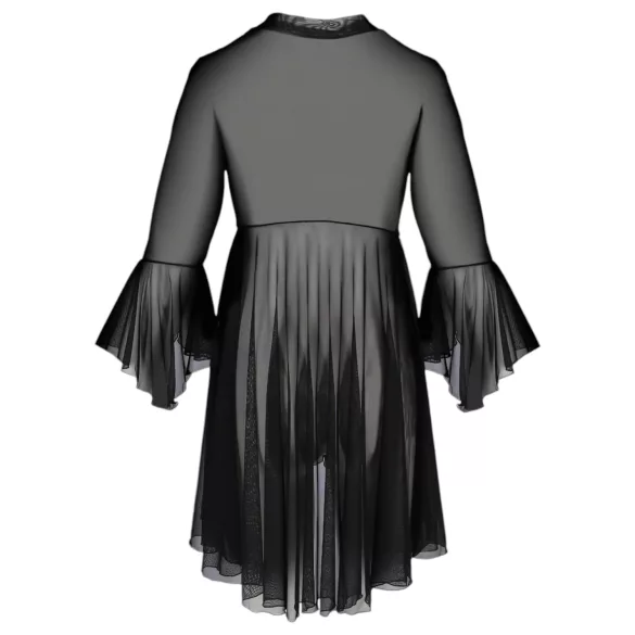Passion Eco Primula - Peignoir en dentelle et string (noir)