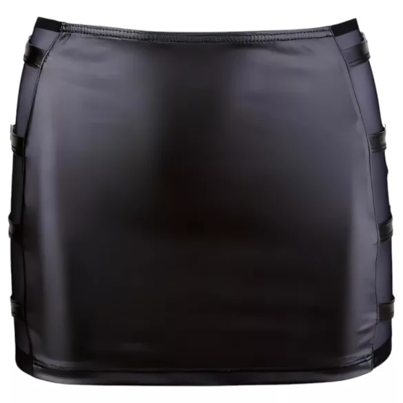 Cottelli - jupe mini brillante à boucles - simili cuir noir - L