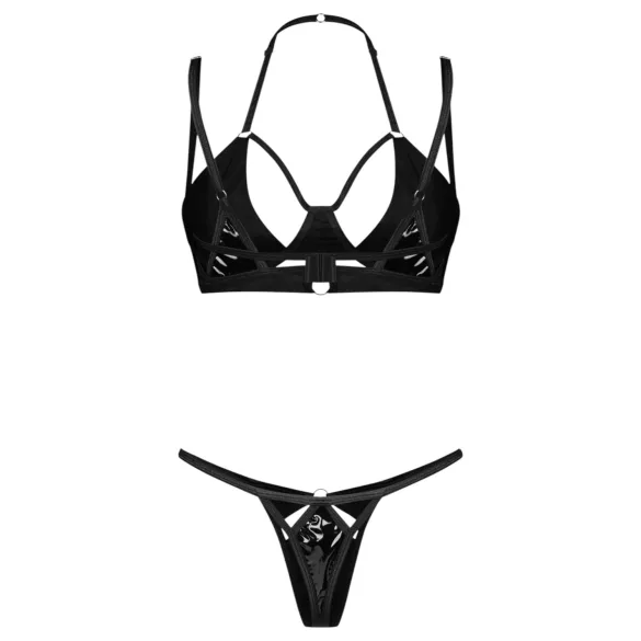 Obsessive Keira Lise - ensemble soutien-gorge brillant - noir