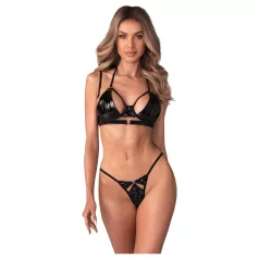   Obsessive Keira Lise - ensemble soutien-gorge brillant - noir - L/XL