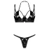 Obsessive Keira Lise - ensemble soutien-gorge brillant - noir - L/XL