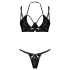 Obsessive Keira Lise - ensemble soutien-gorge brillant - noir - L/XL