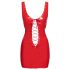Robe mini laquée rouge à lacets Black Level - L