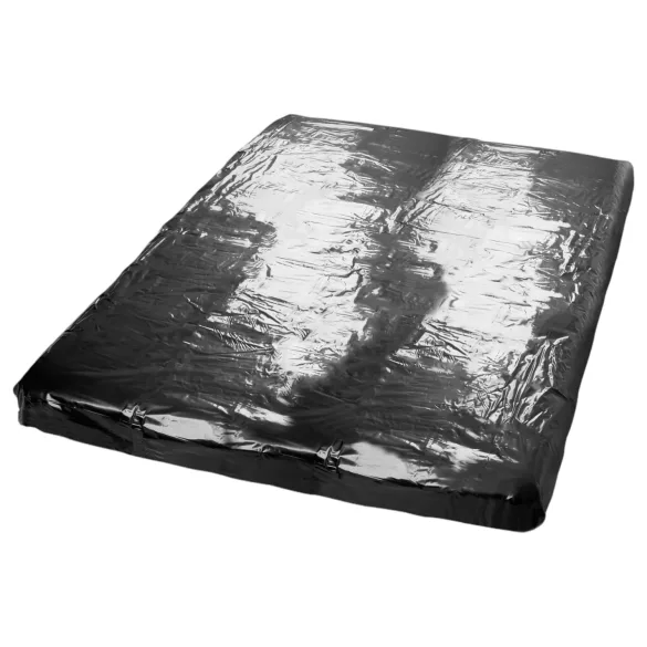 Drap laqué - drap housse plastique doux - 200x230 cm - noir