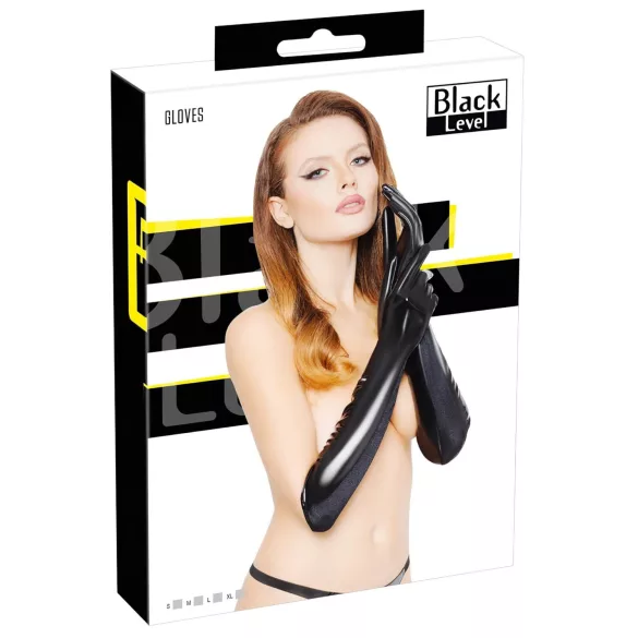 Black Level - gants en vinyle brillant - noir - M