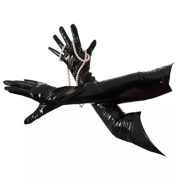 Black Level - gants longs en vinyle noir - M