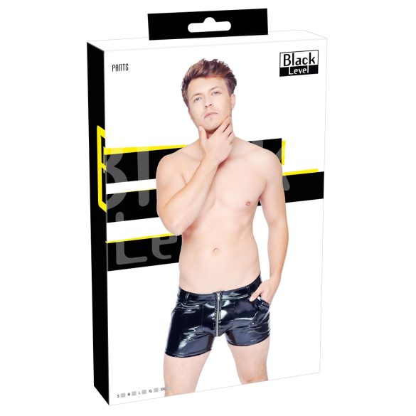 Short en vinyle noir à poches côtés - Homme - M