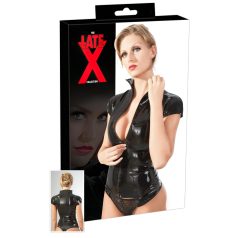 LATEX - Haut zippé, manches courtes femme (noir)
