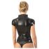 LATEX - Haut zippé à manches courtes pour femme (noir) - M