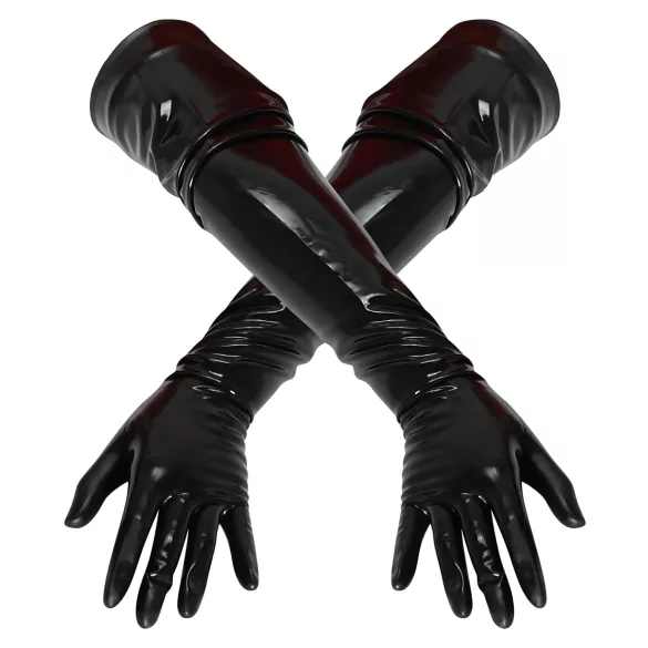 Gants longs unisexes en latex (noirs) - M