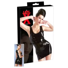 Robe mini sans manches en latex (noir) - M
