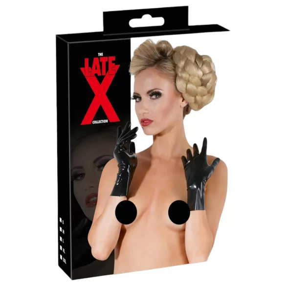 Gants courts unisexes en latex (noirs)