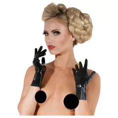 Gants courts unisexes en latex (noirs) - L