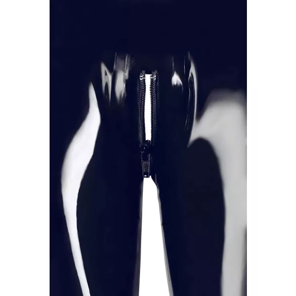 Leggings zippés en latex (noir) - XL