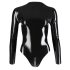 LA LATEX - body à manches longues pour femme (noir)