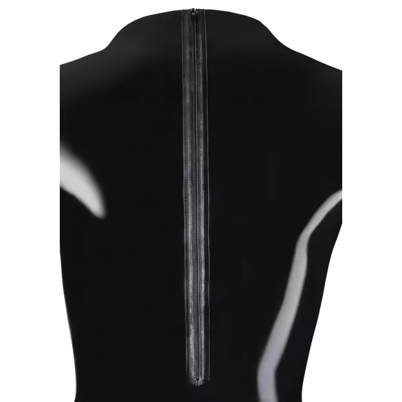 Body femme à manches longues en latex (noir) - M