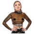 LATEX - Haut en latex transparent (translucide-noir) - M