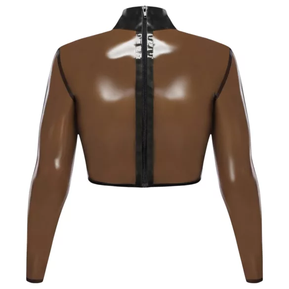 Haut en latex transparent Late X (transparent-noir) - M