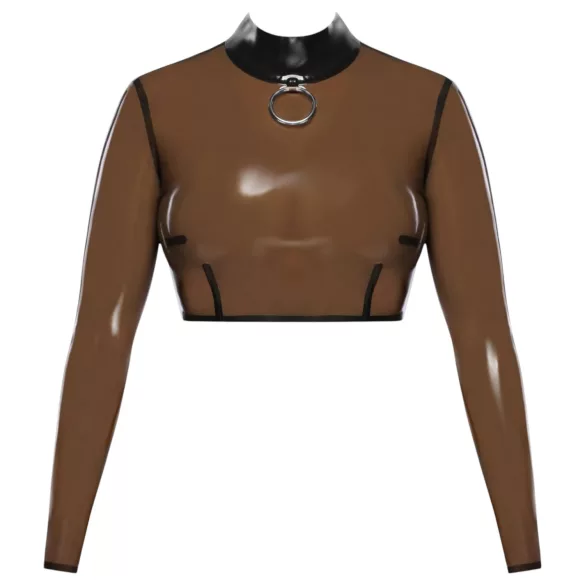 Haut en latex transparent Late X (transparent-noir) - M
