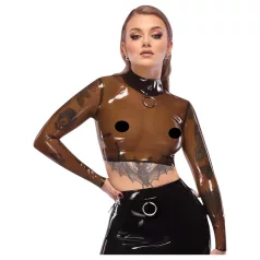 Haut en latex transparent Late X (transparent-noir) - L
