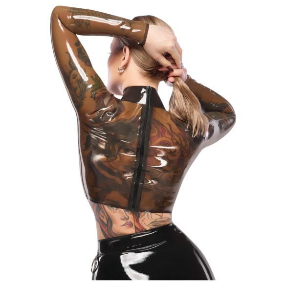 LATEX - haut latex transparent - noir - L