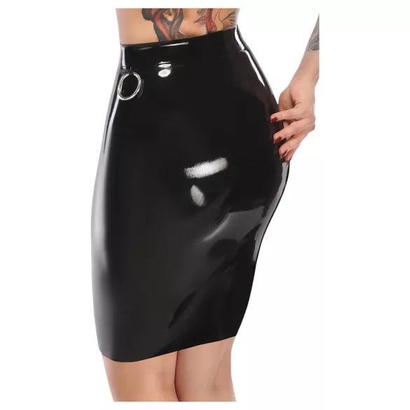 LATEX - jupe midi en latex (noir)