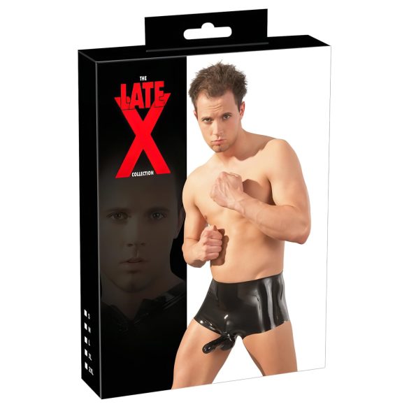 LATEX - boxer avec gaine pénis (noir)