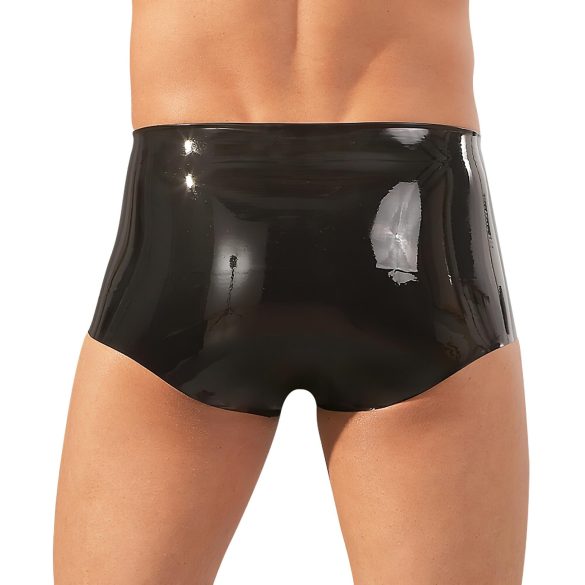 LATEX - boxer homme avec gaine pénis - latex noir - L/XL
