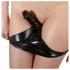 Culotte féminine en latex avec gode interne (noir) - L