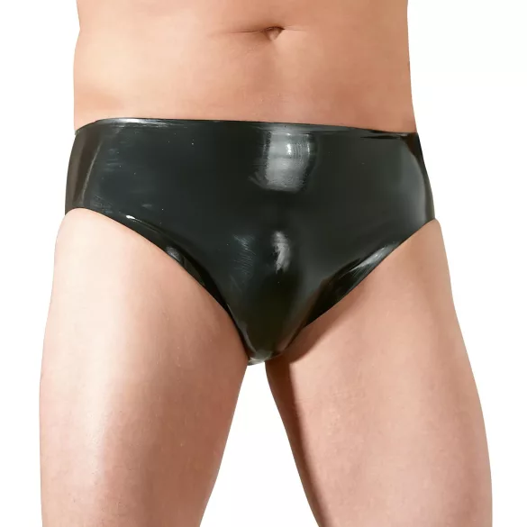 LATEX - slip homme gode anal intégré pénis interne - noir