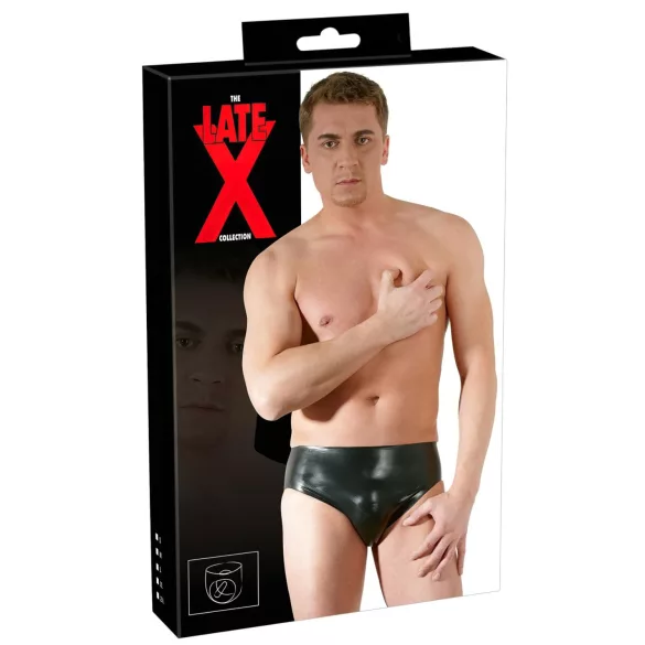 Slip pour homme Late X avec pénis interne et godemichet anal (noir) - XL