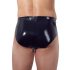 LATEX - Sous-vêtement masculin avec plug anal conique (noir)