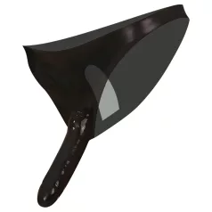 Latex noir culotte avec gode interne et externe (S-L)
