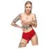 LATEX - Culotte rouge avec dildo réaliste