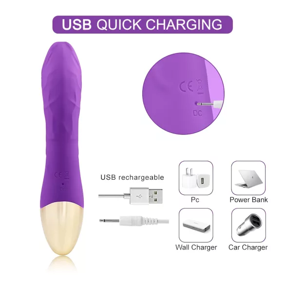 Mrow Real Lover - vibromasseur réaliste rechargeable étanche - silicone violet