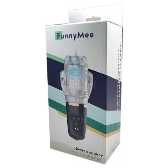 Funny Me Rocket Cup - masturbateur suceur vibrant - transparent/noir