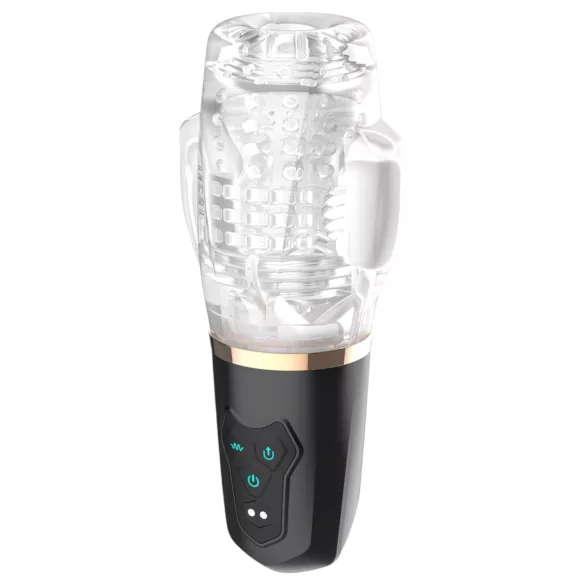 Funny Me Rocket Cup - masturbateur suceur vibrant - transparent/noir