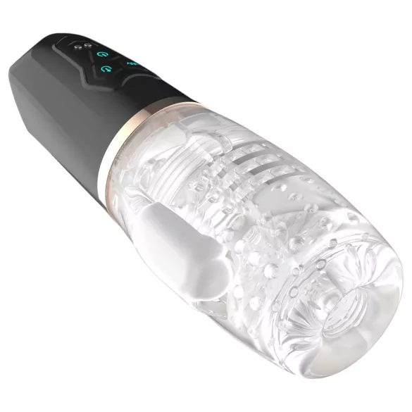Funny Me Rocket Cup - masturbateur suceur vibrant - transparent/noir