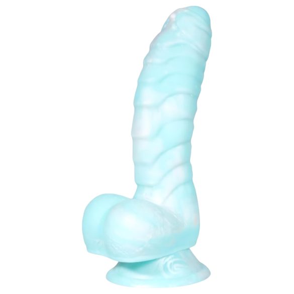 Serpent des Mers - Dildo Texturé 17 cm (bleu-blanc)