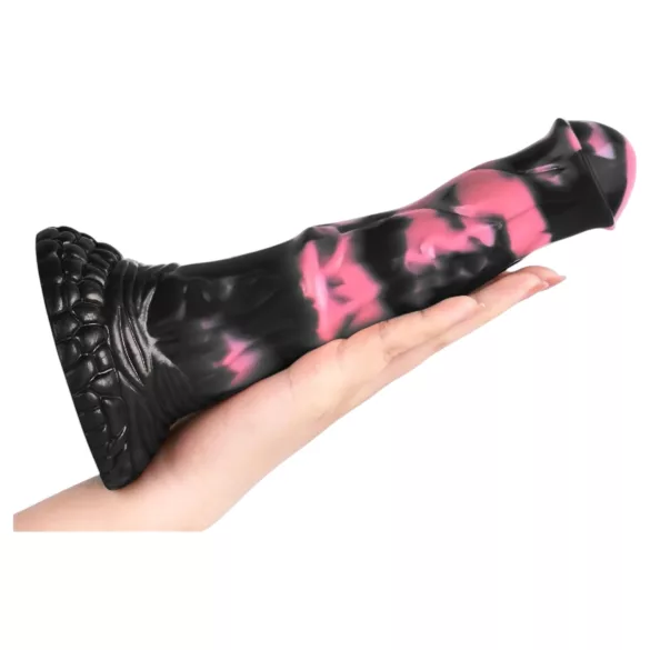 Bad Horse - gode ceinture pénis cheval réaliste - silicone noir rose 18cm